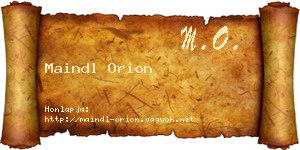 Maindl Orion névjegykártya